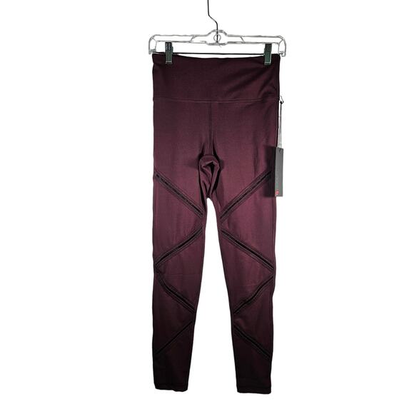 Mono B Women's Leggings Athletic Pant‎ Size Medium Burgandy NWT Style APH6105 - Picture 1 of 6